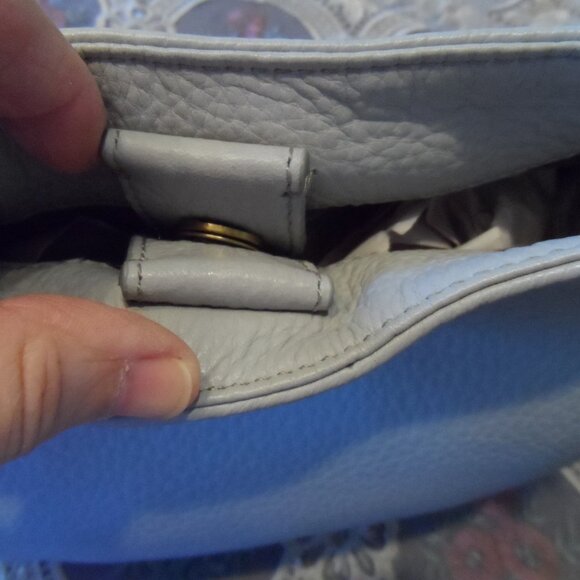 J. Crew Dove Gray Pebbled Leather Messenger Bag - Picture 8 of 16